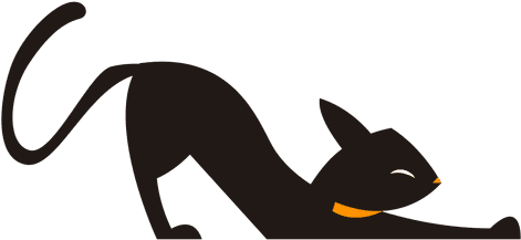 Black Cat Silhouette Stretching - Stretch Drawing (512x512)