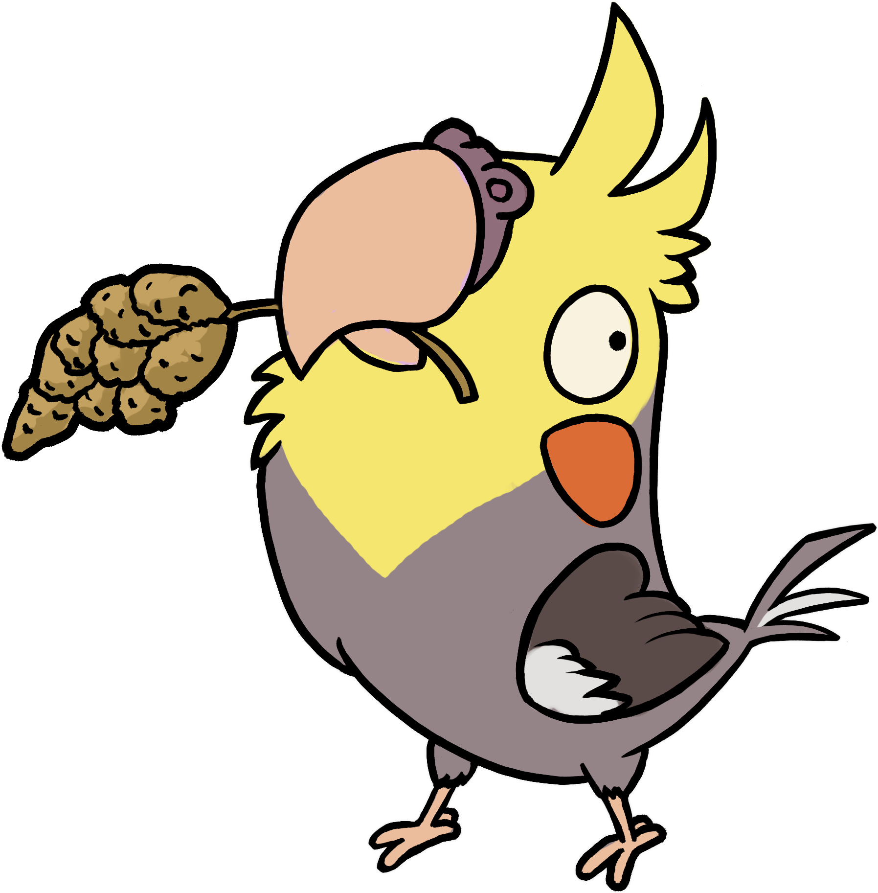 Picture Download Birb Drawing Cartoon - Cockatiel (2192x2092)