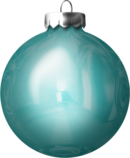 Clipart Png - Acqua Christmas Ball Png (442x539)