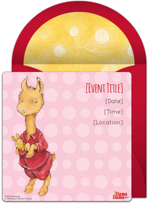 Adorable Free Llama Llama Online Invitation Perfect - Llama Llama Red Pajama (650x650)