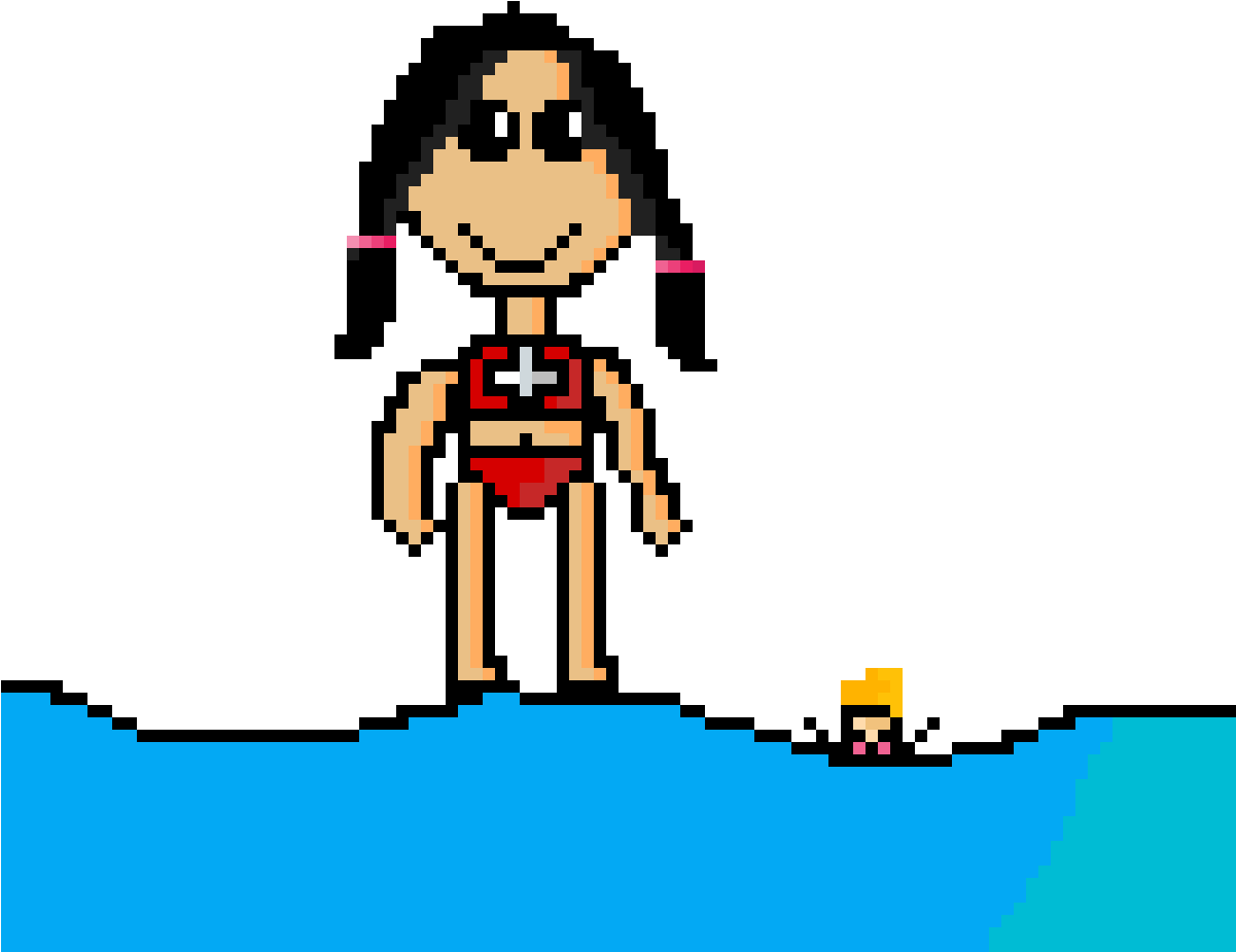 The Lifeguard In The Kitty Pool - Cartoon (1200x1200)