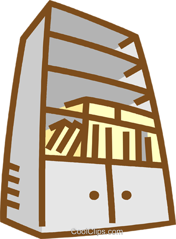 Book Shelf Royalty Free Vector Clip Art Illustration - Education (354x480)