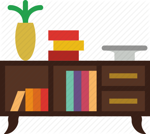 Black And White Library Smashicons Households Vol By - Bookcase (512x459)