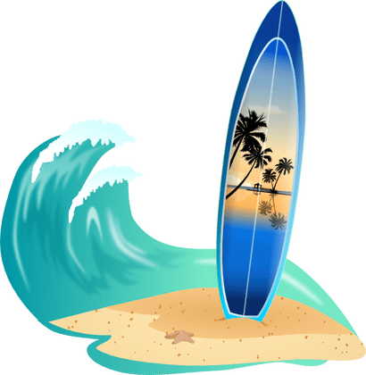 Surfboard Clipart Surf Board - Surfboard Clipart Surf Board (410x420)