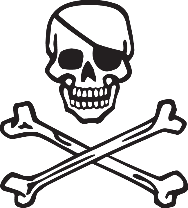 Skull And Bones With Eye Patch - Crossbones Clip Art (648x715)