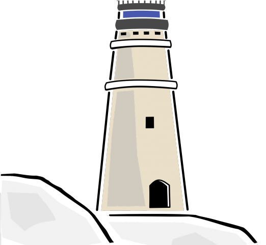 Cliff Clipart Lighthouse - Deniz Feneri Vektörel (640x480)