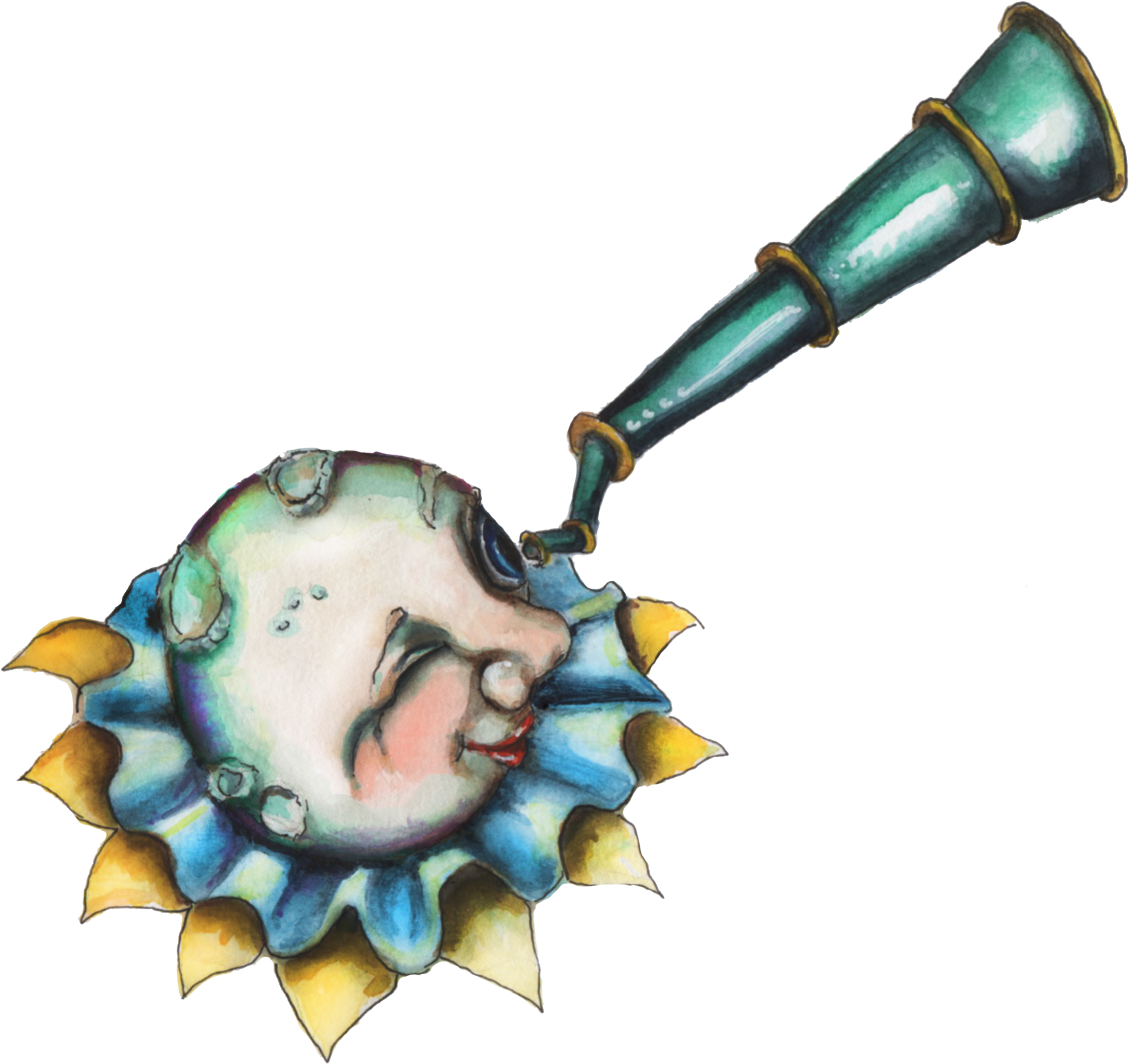 Moon Observer - Illustration (1779x1828)