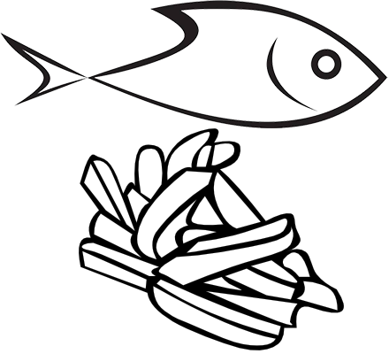 Fish And Chips At - Clip Art Fish And Chips (440x400)
