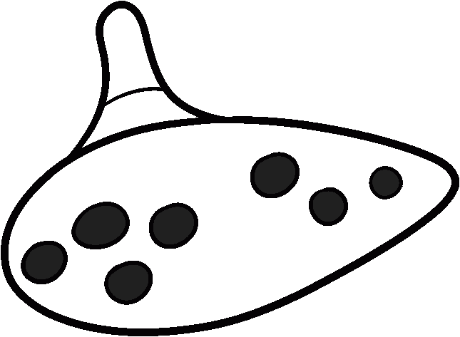 Kisekae 2 Prop - Legend Of Zelda Ocarina Outline (645x473)