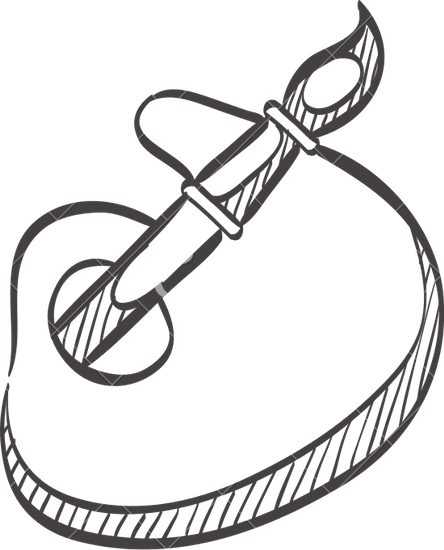 Picture Black And White Palette Drawing At Getdrawings - Painting Palette Line Drawing Png (444x550)