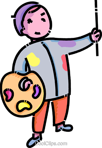 Artist With Palette And Brush Royalty Free Vector Clip - Artist With Palette And Brush Royalty Free Vector Clip (332x480)