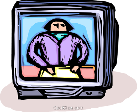 Television Set Royalty Free Vector Clip Art Illustration - Television (480x393)
