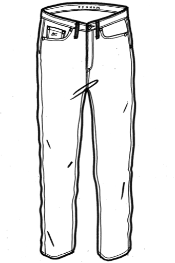 Нарисовать легко джинсы