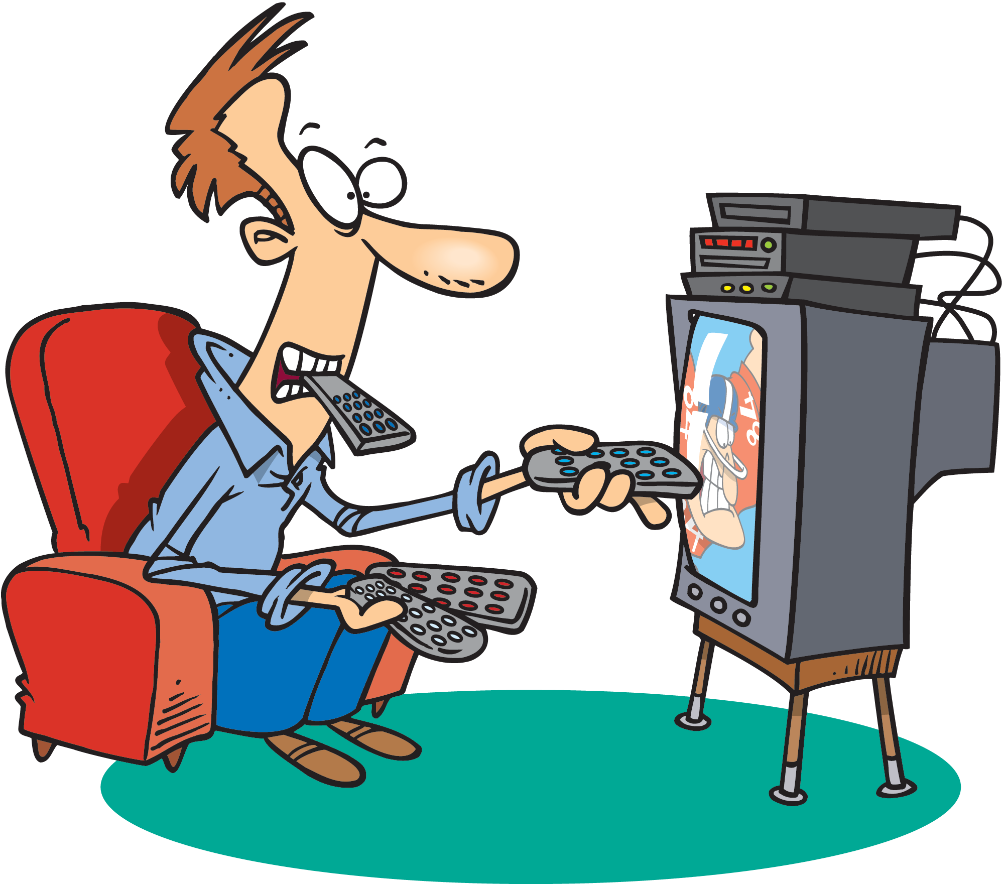 Watching Tv Cartoon (2000x1761)