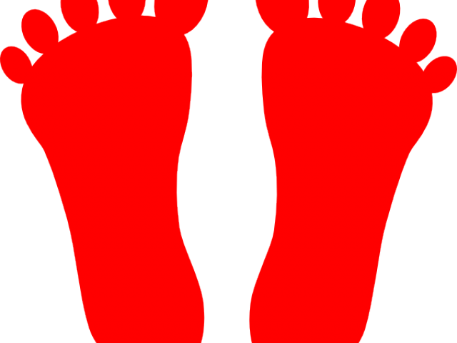 Feet Clipart Red - Red Footprints (640x480)