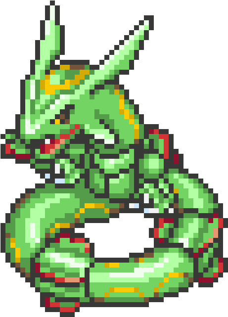 Turn Me Into A Eletric Type - Pixel Art Pokemon Rayquaza (570x700)