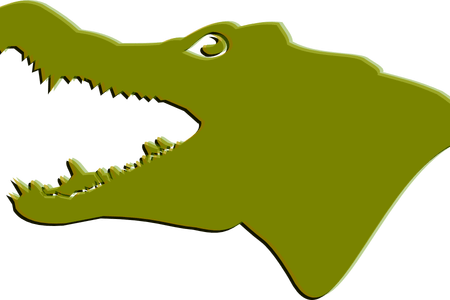 Clipart Royalty Free Library Crocodile Clipart Swimming - Gator Silhouette Png (450x300)