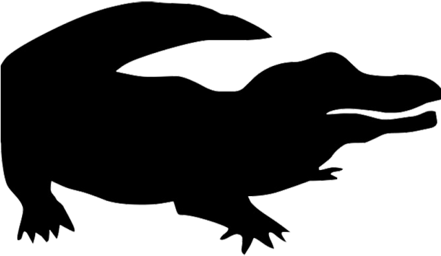 Swimming Clipart Shadow - Silhouette Crocodile Clipart (640x480)
