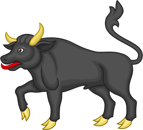 This Image Rendered As Png In Other Widths - Cartoon Black Bull (500x456)