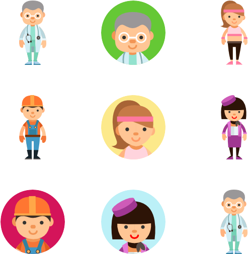 Image Library Download Avatar Vector - Girls Icons Png (600x564)