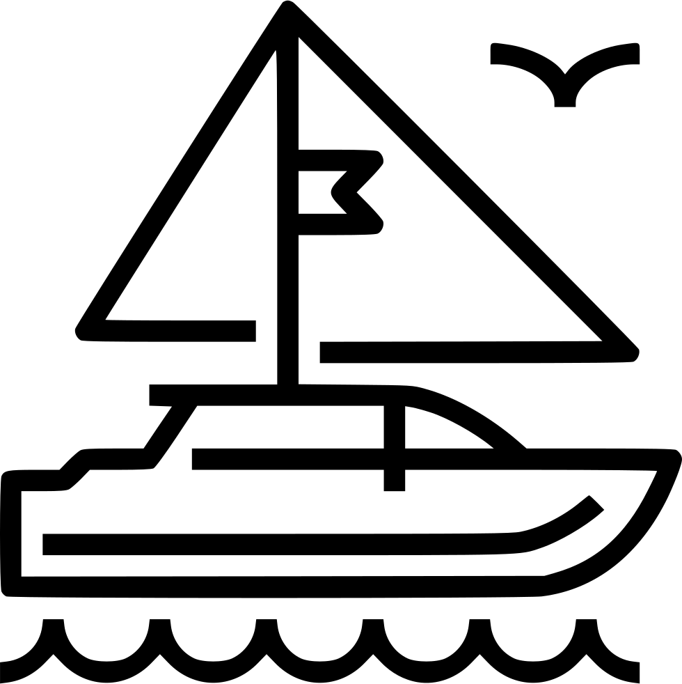 Png Black And White Download Trip Png Icon Free - Yacht (980x982)