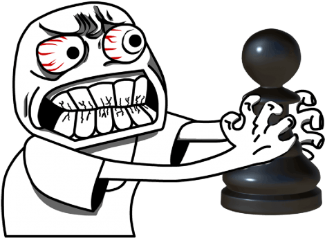 'his Pawn Cheated And Killed My Pawn ' - Troll Face Png (630x354)