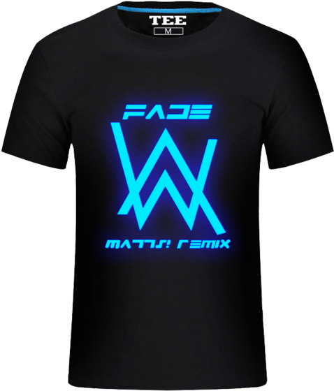 Clip Art Luminous Alan Walker T Shirt - Dj Walker Coat Electrically God Men T-shirts (640x640)