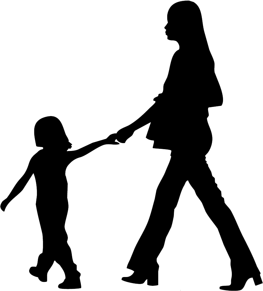 People Walking Vector Png Clipart Free Stock - Scale Figure Silhouette (896x984)