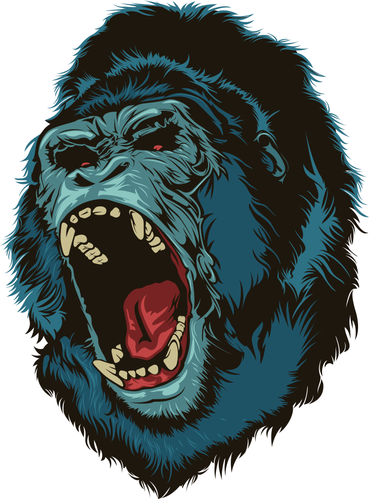 Png Freeuse Library Western Gorilla Illustration Transprent - Gorilla Scream (1000x1000)