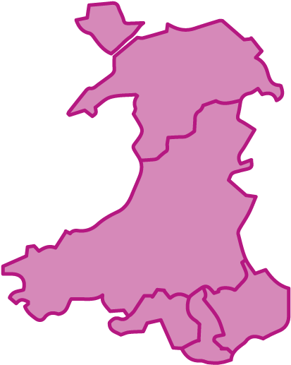 Select A Region - Welsh Rugby Regions Map (430x540)