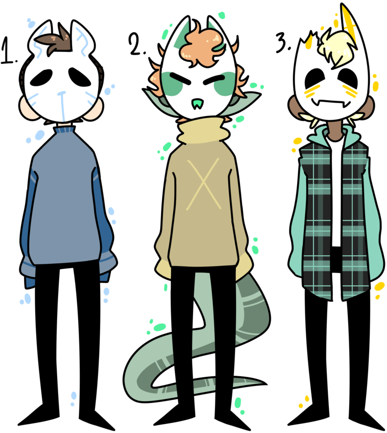 $7 Masked Adopts [closed] By Zitru - Drawing (865x923)