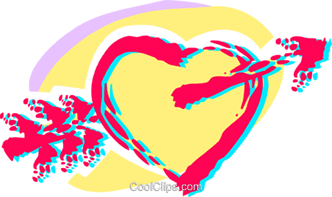 Cupid Clipart 89853 Cupids Arrow Through A Heart Royalty - Heart (480x286)