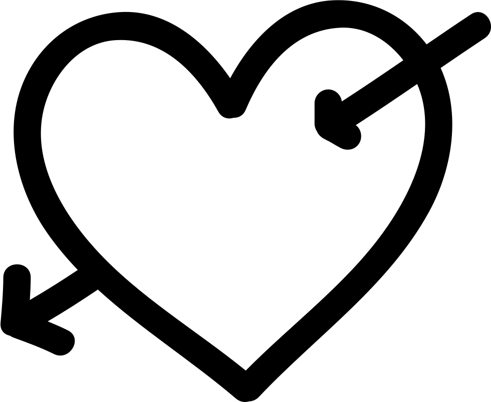 Heart With Cupid Arrow Hand Drawn Symbol Comments - Cupid Heart Icon Png (981x802)