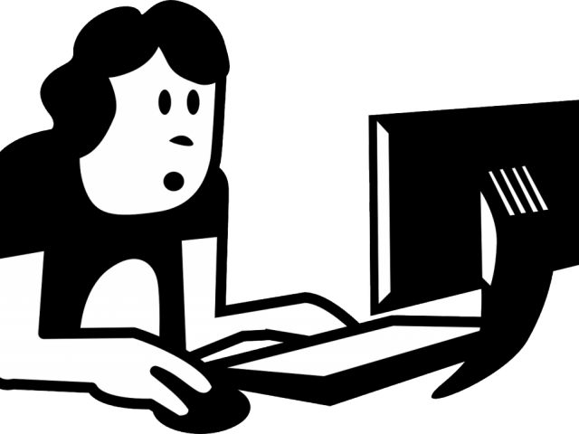 Professional Clipart Common Man - Custom Woman On Computer Shower Curtain (640x480)