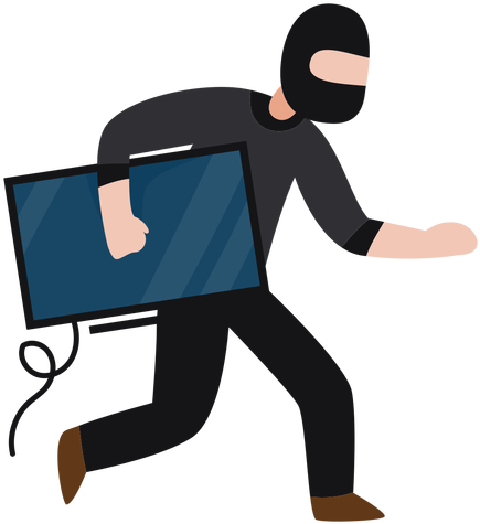 Clip Art Black And White Character Stealing Monitor - Bandido Png (512x512)