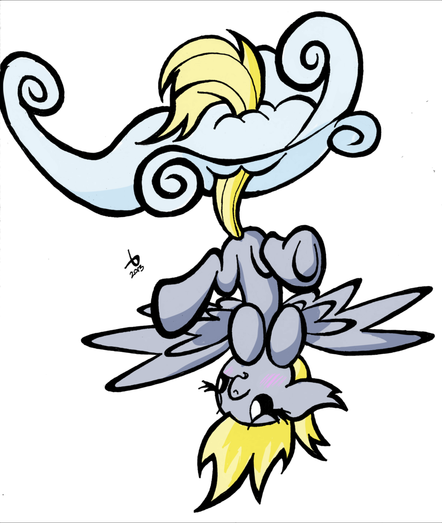Bronycurious, Cloud, Derpy Hooves, Hanging, Pegasus, - Cartoon (865x1024)