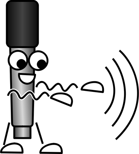 การ์ตูน เกี่ยว กับ เสียง Clipart Microphone Clip Art - Funny Sound Waves (453x500)