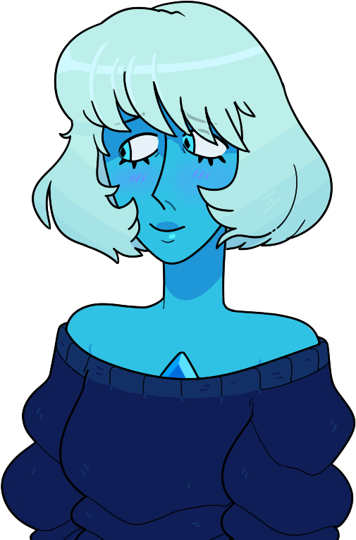 Face Nose Fictional Character Head Clip Art Cartoon - Blue Diamond Short Hair (600x800)