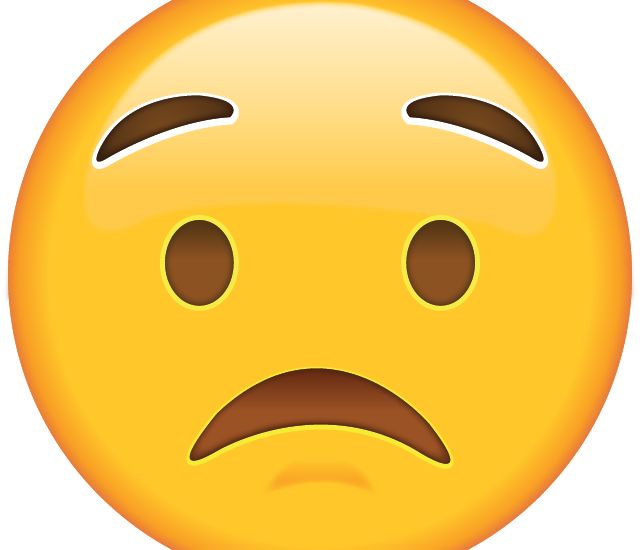 Worried Emoji Copy Paste - Qualvolles Gesicht - Emoji 8 Papierteller (640x550)
