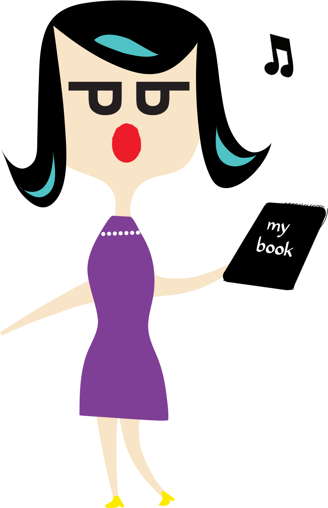 Singing Clipart Broadway Singer - Portable Network Graphics (1086x1688)