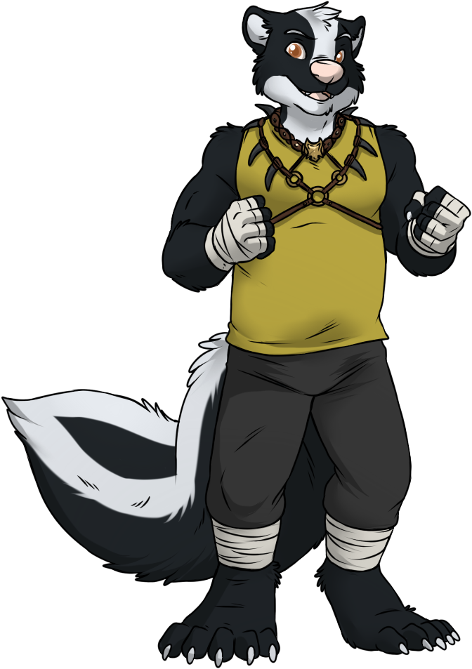 Punch Skunk [stream Commission] - Cartoon (1000x1000)