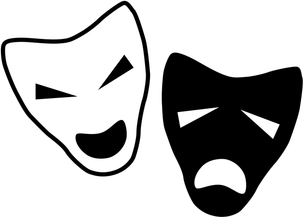 Irish Clipart Drama - Happy And Sad Face In Theater (640x480)