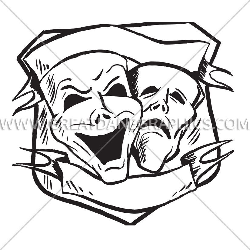 Clipart Drama Masks At Getdrawings Com Free For - Theater Face Line (825x825)