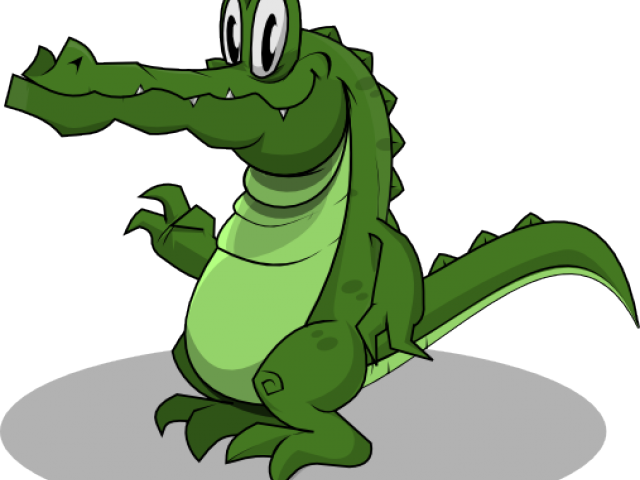 Crocodile Clipart Toon - Animated Alligator Keychain, Adult Unisex, Size: 2.25", (640x480)