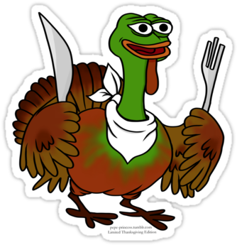 Thanksgiving Limited Edition Pepe Sticker - Thanksgiving Pepe (375x360)