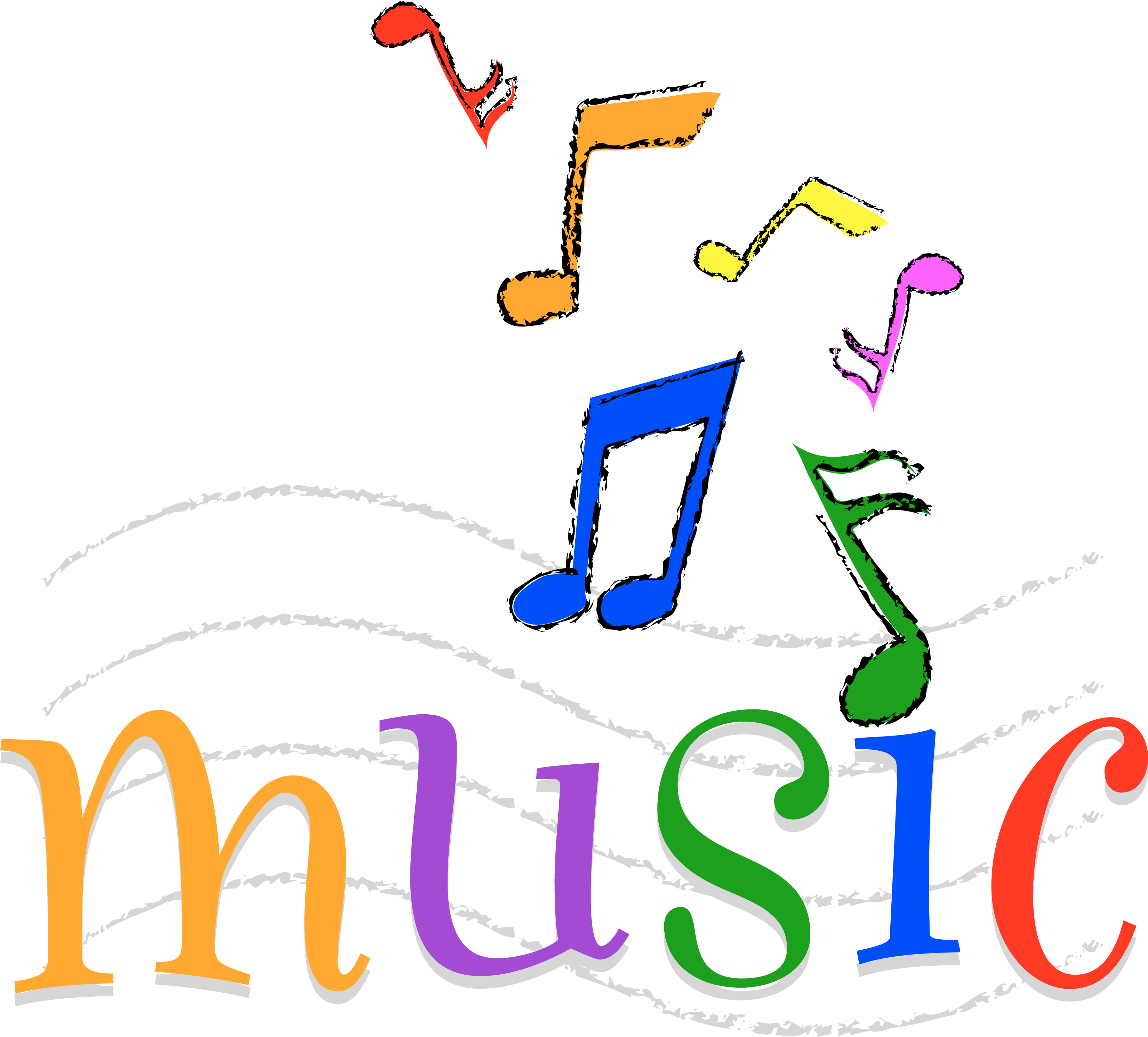 Colorful Happy Music - Music Group Clip Art (3301x2982)