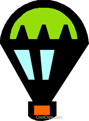 Parachute Royalty Free Vector Clip Art Illustration - Hot Air Balloon (354x480)