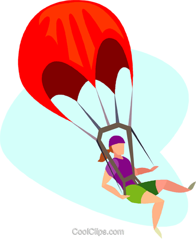 Parachuting Royalty Free Vector Clip Art Illustration - Make Rectangle Shape Parachute (395x480)