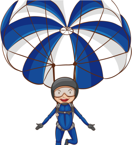 Parachute Clipart Blue - Parachute Girl (640x480)