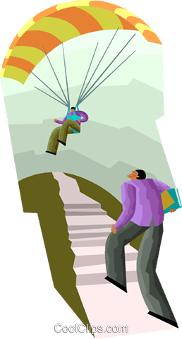Parachuting Royalty Free Vector Clip Art Illustration - Illustration (258x480)